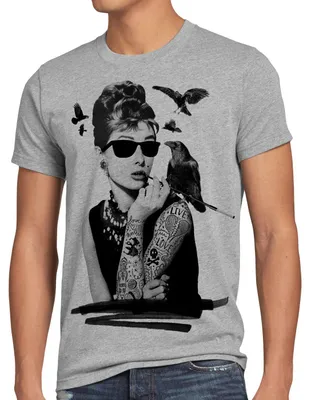 Produktbild von style3 Audrey Tattoo Herren T-Shirt hollywood film hepburn star