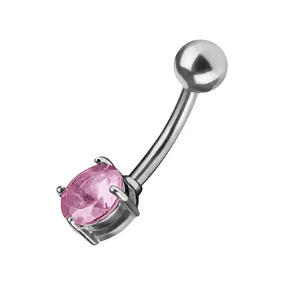 Produktbild von Taffstyle Bauchnabelpiercing Bauchnabelpiercing Stecker Kristall Kugel, Pink