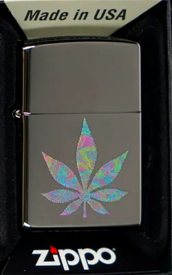 Produktbild von Zippo Benzin-Feuerzeug Black Ice Funky Cannabis Design 60006548, unbefllt