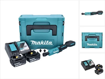 Produktbild von Makita DWR 180 RTJ Akku Ratschenschrauber 18 V 47,5 Nm 1/4" 3/8" + 2x Akku 5,0 Ah + Ladegerät + Makpac