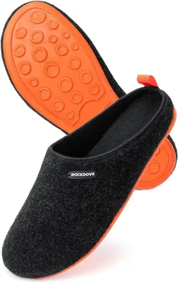 Produktbild von Herrenfilzpantoffeln zum Hineinschlüpfen, rutschfeste Heimschuhe, schwarz, EU-Größe 43
