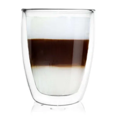 Produktbild von ORION Teeglas Kaffeeglas Doppelwandig Gläser Thermoglas für Kaffee Tee 330 ml