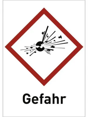 Produktbild von Dreifke® Aufkleber Explosiv (GHS 01) Gefahr, Folie, 37x52 mm, 6 Stück/Bogen