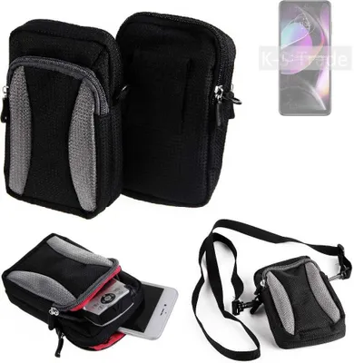 Produktbild von K-S-Trade Holster Schutz Hülle kompatibel mit Motorola Moto G 5G (2022) Handy Hülle Gürteltasche Umhängetasche mit Zusatzfach schwarz