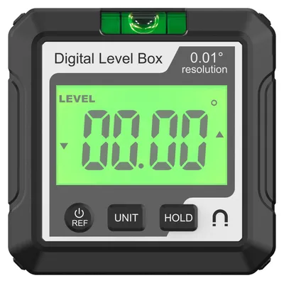 Obrázok produktu pre Digitálny uhlomer, elektronická vodováha s LCD displejom a magnetickou základňou pre stroje na spracovanie dreva a stavebné stroje