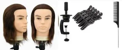 Zdjęcie produktu dla Głowa manekina fryzjerska męska włosy naturalne trening stylizacja