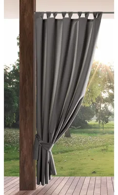 Productafbeelding van Tuinscherm buitengordijn lusgordijn - Waterdicht - Winddicht - Donkergrijs - 155 x 240 cm - Voor terras, pergola en paviljoen