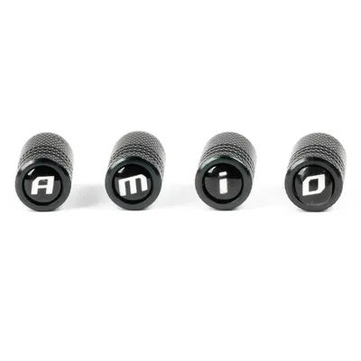 Immagine prodotto di Tappi valvola in alluminio, nero, set di 4 per auto, bici, moto