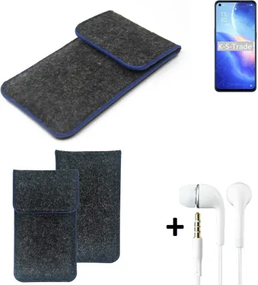 Produktbild von K-S-Trade Handy Schutz Hülle kompatibel mit Oppo Reno5 K 5G Schutzhülle Handyhülle Filztasche Pouch Tasche Case Sleeve Filzhülle dunkelgrau,