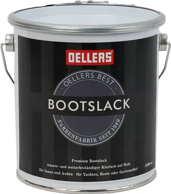 Produktbild von OELLERS Bootslack 2,5L – farbloser matter Yachtlack für Holz, Möbel, Treppen & Boote – wetterfest & strapazierfähig – Klarlack außen/innen
