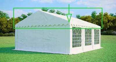 Produktbild von Ersatzdach für Partyzelt 5x6 m – PVC 500 g/m², Seitenhöhe 2 m, ohne Gestell - Weiß