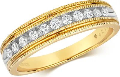 Produktbild von Funkelndes Feuer 9 Karat (375) Gold Halb Eternity Diamant Damenring Brillant-Schliff 0.25 Karat H - PK1, 54 (17.2); TRS317719KYRSN