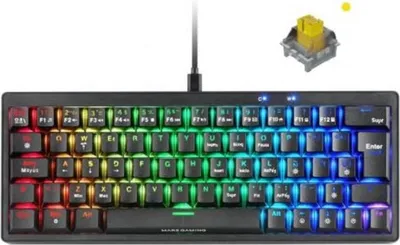 Image de Mars Gaming MKMINIPRO, 60 %, filaire, USB, commutateur mécanique, LED RGB, noir