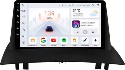 Immagine prodotto di Autoradio con Bluetooth e CarPlay per Renault Megane 2 (2002-2009) – Compatibile con Apple e Android – Impianto stereo – Sistema di navigazione – Memoria da 8 GB/128 GB