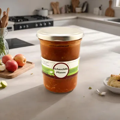 Produktbild von Schaschlik-Pfanne im Glas – Biometzgerei Merkl – herzhaftes Fertiggericht mitSchweinefleisch