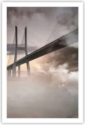 Produktbild von Poster - Poster ohne Rahmen - Brücke Nebel Wasser - 61x91,5 cm - Wand Bild - Wanddeko - Wandbilder - Kunstposter - Wandposter - Bilder - Kunstdruck - Wanddekoration - Wandbild - P2XPA61x91-3525