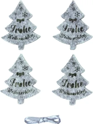 Produktbild von Oblique Unique 4 Filz Geschenkanhänger Tannenbaum Frohe Weihnachten Geschenk Deko Anhänger Weihnachtsdeko Baumschmuck