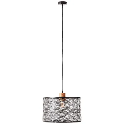 Produktbild von Hängelampe, Ø 39 cm, E27, max. 52 W, Metall/Bambus, schwarz/natur