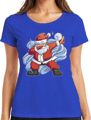 Produktbild von Dabbing Santa Clause - Weihnachten Weihnachtsgeschenk Christmas Damen T-Shirt, Blau, 3XL