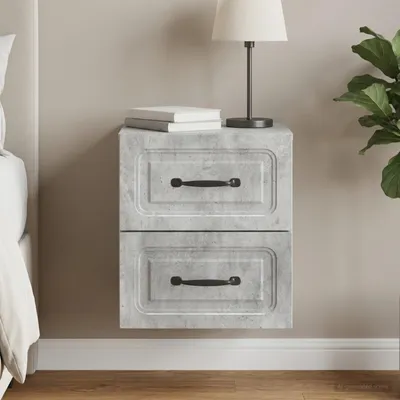 Immagine prodotto di vidaXL Comodino da parete grigio cemento 34,5 x 33 x 40 cm