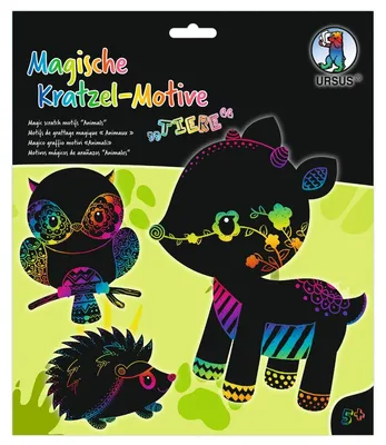 Produktbild von URSUS 24540003F, Rubbelkarte für Kinder, Schwarz, Mehrfarbig, 6 Stück(e)
