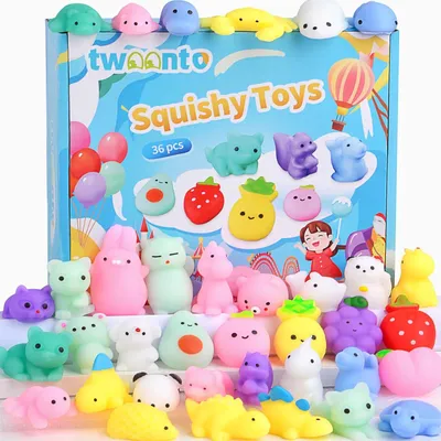 Productafbeelding van Twoonto mini squishy pack - Set van 36 - Mochi squishy speelgoed - Moji fidgetspeelgoed - Kawaii Squishies - Kerstmis