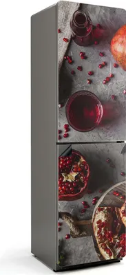 Produktbild von Obstdetails und Getränk – Magnetische Kühlschrank Abdeckung – Dekorfolie magnetisch Küche – Kühlschrank Magnet Deko – selbstklebende Magnettafel – Magnetfolie für Kühlschranktür – 60x205 cm