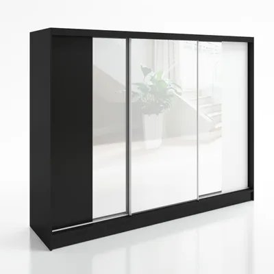 Productafbeelding van Schuifdeurschrank VENA: Garderobekast met 3 deuren, 3 spiegels en 3 kledingroedes – functionaliteit en elegantie!