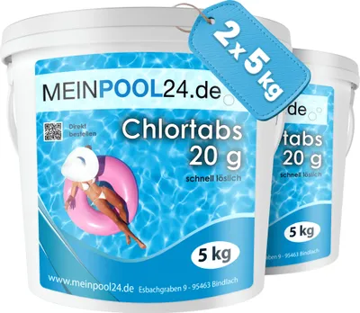 Produktbild von 2x5 kg Chlortabletten schnell löslich 20g Desinfektion Pool Schwimmbad Chlor Tabs