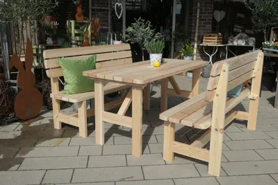 Produktbild von iWerk Massivholzgarnitur Kiefer natur 3-teilig