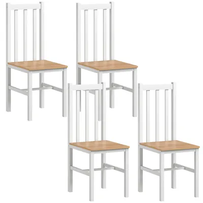 Produktbild von 4er-Set Küchenstühle Esszimmerstühle Stühle, Massivholz, modernes Design, 38, 5 cm x 47,5 cm x 99 cm, Natur