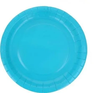 Papier-Einwegteller 18 cm, 25 Stück, zeewasserfarben, rund