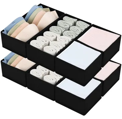 Imagen del producto de Organizadores de tela, juego de 8 piezas, plegables, para armarios