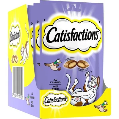 Imagen del producto de Catisfactions: Golosinas para gatos. Variedad de sabores y formatos disponibles, 6 unidades de 60g cada una