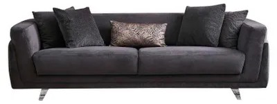 Productafbeelding van Bank met bedfunctie, 3-zits, grijs, stoffen bekleding, stoffen bank, 3-zits
