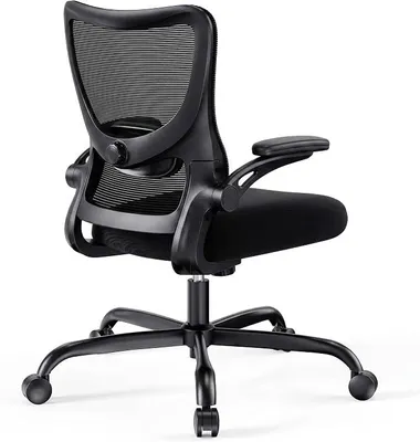 Imagen del producto de Silla de oficina ergonómica, silla de escritorio con reposabrazos 3D, soporte lumbar 2D, cojín de asiento de 8 cm, respaldo de malla transpirable, silla de oficina/silla de ordenador con capacidad de hasta 136 kg