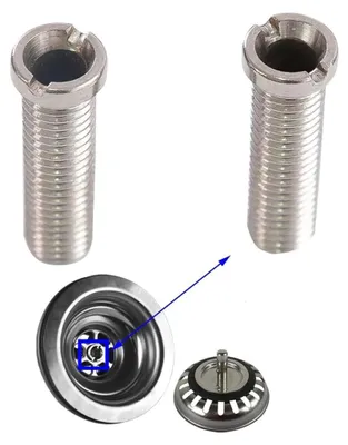 Produktbild von 2 Stück Hohlschraube Spüle 35mm Hohlschraube Edelstahl Abflusssieb Waschbecken Ø 12mm für Ventilabläufe mit 1.5 inch und 3.5 inch, Zubehör für Küchenspülen Siebkorbventil Ablaufventil