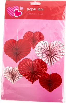 Produktbild von Dekorative Papierrosetten Valentinstag Herzen Girlande 6 Stück