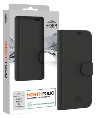 Image de Eiger ETUI FOLIO STAND MAGNETIQUE RENFORCE NOIR POUR APPLE IPHONE 17 - EIGER