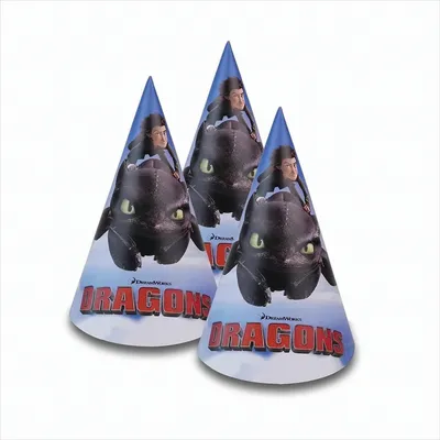 Produktbild von Dragons Party-Hüte 15cm hoch, 8 Stk