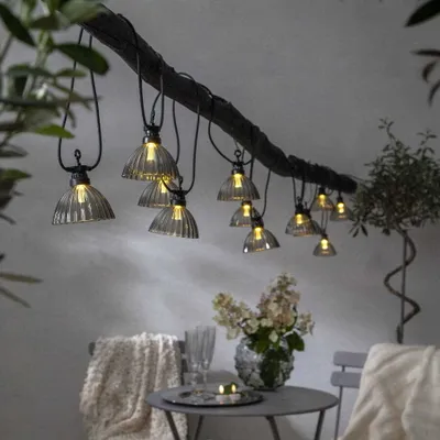 Zdjęcie produktu dla Star Trading Circus Shade, Lekki łańcuch do dekoracji, Czarny, Szary, IP44, 12 szt., LED, 0,06 W