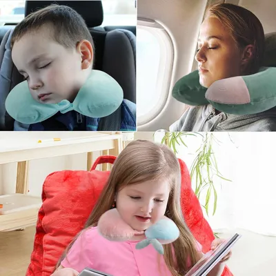 Productafbeelding van Famanu reiskussen voor de nek, U-vormig - Ergonomisch kussen voor volwassenen en kinderen - Grijs