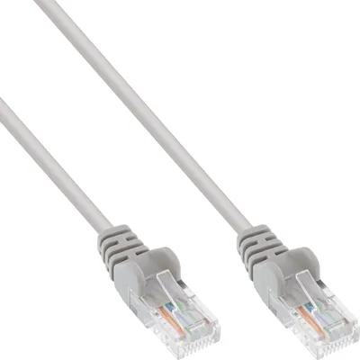 Produktbild von InLine Patchkabel, U/UTP, Cat.5e, grau, 10m, AWG26, 10 m, Cat5e, U/UTP (UTP), RJ-45, RJ-45, Grau