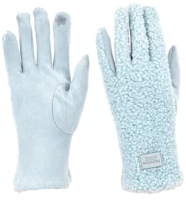 Produktbild von styleBREAKER Damen Touchscreen Handschuhe mit Teddyplüsch | Weiche warme Winter Fingerhandschuhe | Kuscheliger Smartphone Handschuh in vielen Farben