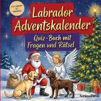Produktbild von Labrador-Adventskalender: Quiz-Buch mit Fragen und Rätsel