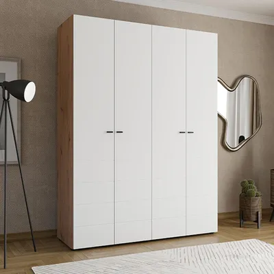 Produktbild von Soris - Großer Kleiderschrank, 155x208h cm Weiß, 4 Böden