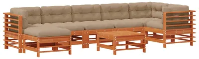 Immagine prodotto di vidaXL Set da giardino 8 pezzi Marrone cera Legno di pino massiccio