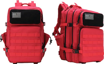 Immagine prodotto di Zaino tattico militare da uomo da 45 litri, stile casual, grande capienza, mimetico, per escursionismo e campeggio, rosso