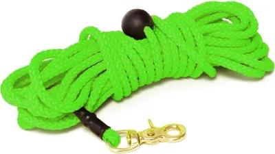 Produktbild von Mystique® Nylon Feldleine rund 7mm neon grün 7,5m Messing Scherenkarabinerhaken
