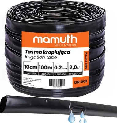 Produktbild von Tropfschlauch Perlschlauch 100m 10cm 1l/h Tropfrohr Bewässerungschlauch Mamuth